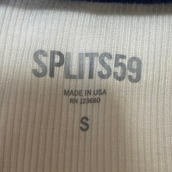 Splits59 White Rib Knit Sleeveless Racerback Stretch Mini Bodycon Tank Dress S - Picture 3 of 4